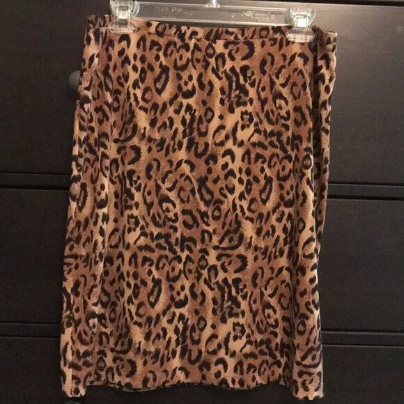 INC Brown Tones Animal Print Skirt - Size Medium - Picture 2 of 7